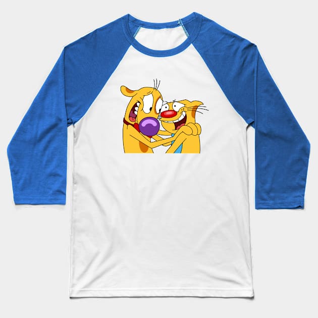 BFF Catdog Baseball T-Shirt by cariespositodesign